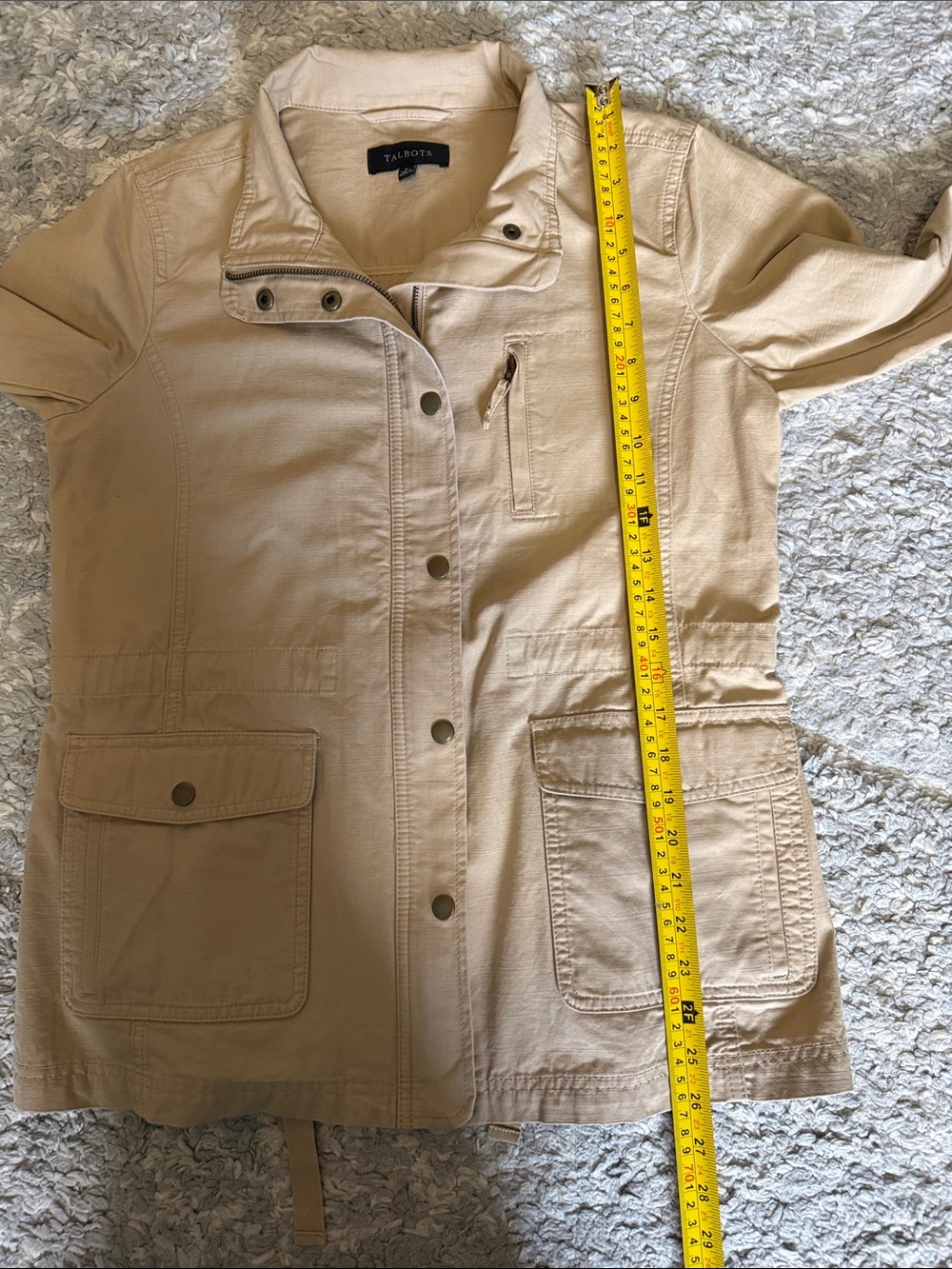 Talbots Small Light Beige Utility Jacket - Picture 6 of 6